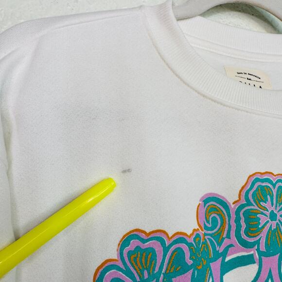 Billabong Sweatshirt Womens XS Skeleton Surfer Wave Floral Surf Retro Sweater - Picture 5 of 10